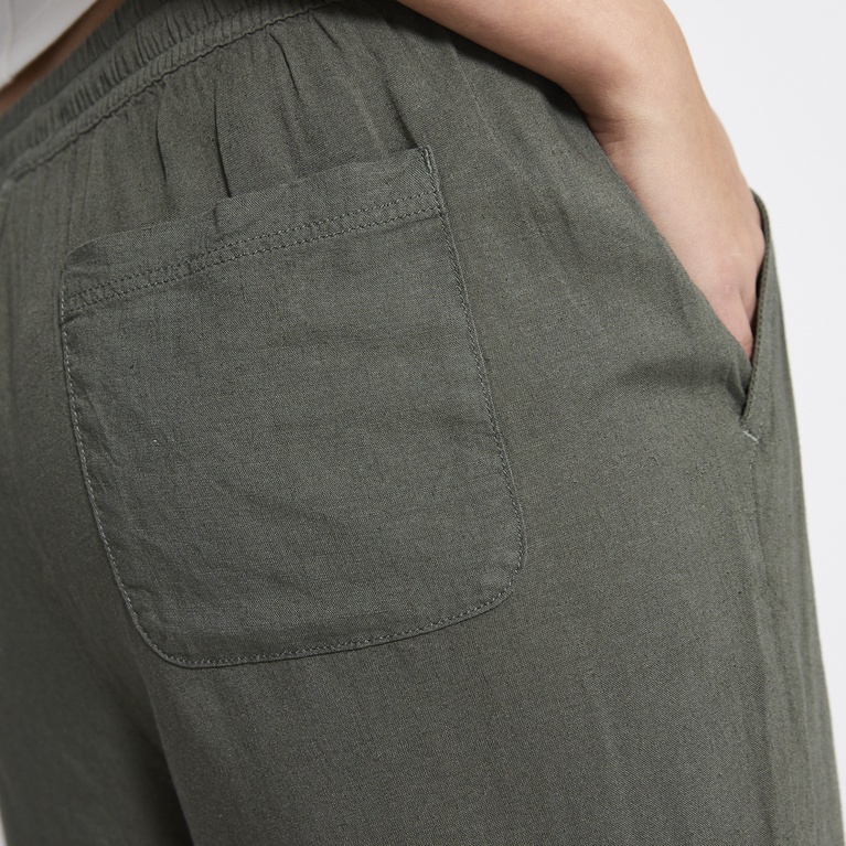 Linen blend pants "Denise" Army Green